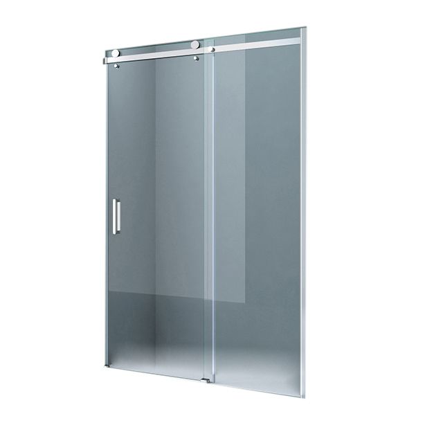 Semi Frameless Tempered Glass Shower Door Single Sliding Shower Door Clearhalo 'Bathroom Remodel & Bathroom Fixtures' 'Home Improvement' 'home_improvement' 'home_improvement_shower_tub_doors' 'Shower and Tub Doors' 'shower_tub_doors' 'Showers & Bathtubs' 1200x1200_0c9b5ff6-f5ce-4885-895a-069f8f24bc38