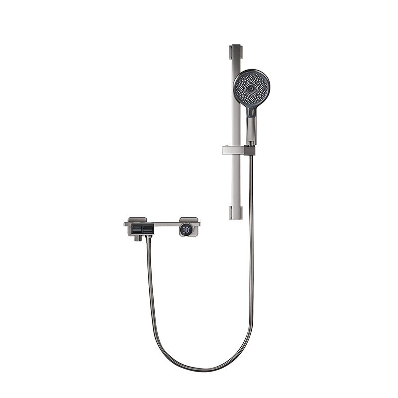 Classic Shower System Adjustable Spray Pattern Swivel Shower Combo with Slide Bar Clearhalo 'Bathroom Remodel & Bathroom Fixtures' 'Home Improvement' 'home_improvement' 'home_improvement_shower_faucets' 'Shower Faucets & Systems' 'shower_faucets' 'Showers & Bathtubs Plumbing' 'Showers & Bathtubs' 1200x1200_0ca08262-ea73-4e53-95be-a223f0263168