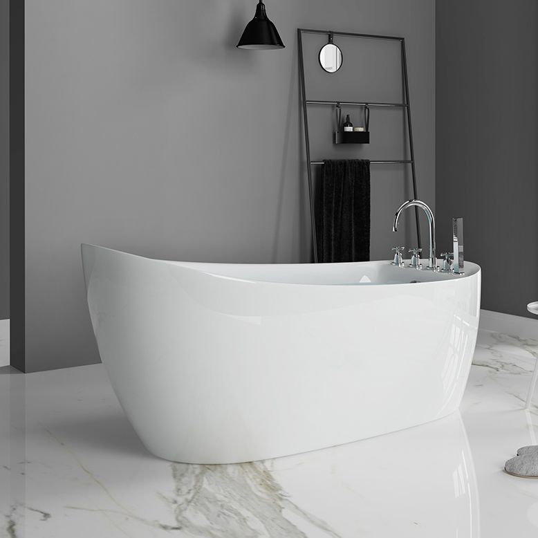 Freestanding Acrylic Bathtub Pop-up Drain Oval Modern Right-Hand Bath Clearhalo 'Bathroom Remodel & Bathroom Fixtures' 'Bathtubs' 'Home Improvement' 'home_improvement' 'home_improvement_bathtubs' 'Showers & Bathtubs' 1200x1200_0cc0ea5a-e135-4e61-9c15-0db44739625a