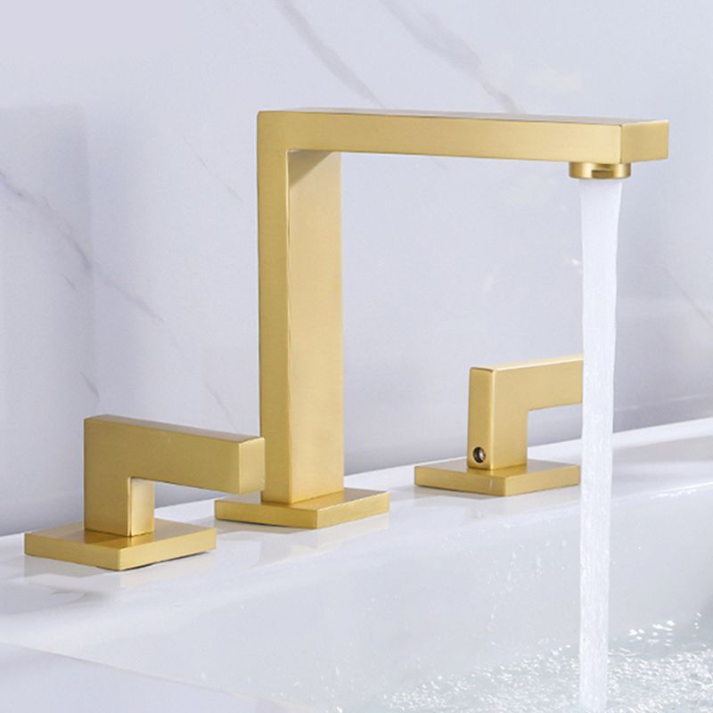 Modern Double Handle Sink Faucet with Water Inlet Pipe Bathroom Brass Sink Faucet Clearhalo 'Bathroom Remodel & Bathroom Fixtures' 'Bathroom Sink Faucets' 'Bathroom Sinks & Faucet Components' 'bathroom_sink_faucets' 'Home Improvement' 'home_improvement' 'home_improvement_bathroom_sink_faucets' 1200x1200_0cd1a137-1f66-4363-bb79-0a441f146c10