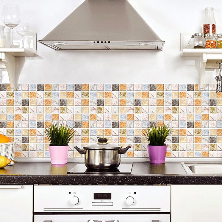 Square Peel and Stick Tile Mosaic Waterproof PVC Peel & Stick Tile for Shower 5-Pack Clearhalo 'Flooring 'Home Improvement' 'home_improvement' 'home_improvement_peel_stick_blacksplash' 'Peel & Stick Backsplash Tile' 'peel_stick_blacksplash' 'Walls & Ceilings' Walls and Ceiling' 1200x1200_0ce93838-1829-4f1b-9161-bc383a32edee