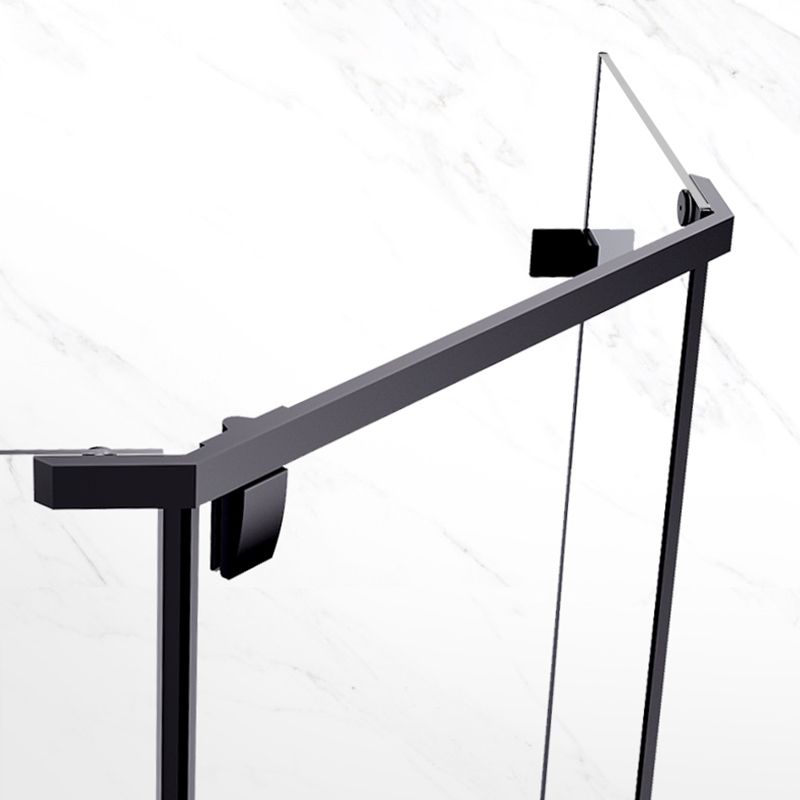 Neo-Angle Tempered Glass Shower Enclosure Black Framed Shower Kit Clearhalo 'Bathroom Remodel & Bathroom Fixtures' 'Home Improvement' 'home_improvement' 'home_improvement_shower_stalls_enclosures' 'Shower Stalls & Enclosures' 'shower_stalls_enclosures' 'Showers & Bathtubs' 1200x1200_0cf01bdb-9697-4e48-b9c5-6e4e371e6885