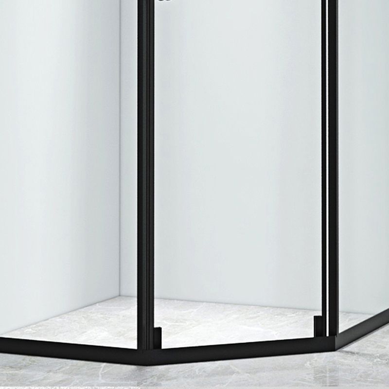 Black Framed Shower Enclosure Corner Single Sliding Shower Stall With Door Handles Clearhalo 'Bathroom Remodel & Bathroom Fixtures' 'Home Improvement' 'home_improvement' 'home_improvement_shower_stalls_enclosures' 'Shower Stalls & Enclosures' 'shower_stalls_enclosures' 'Showers & Bathtubs' 1200x1200_0cf9bc17-0ebc-42b8-96d1-b3c4743c9bbe