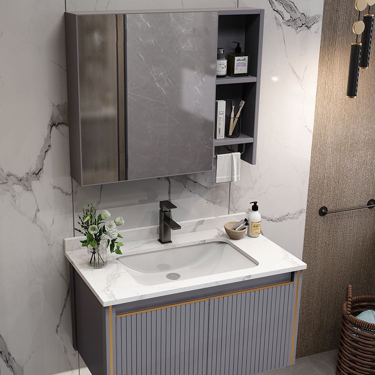 Metal Glam Bathroom Vanity Set Wall Mount Faucet Included Bathroom Vanity Clearhalo 'Bathroom Remodel & Bathroom Fixtures' 'Bathroom Vanities' 'bathroom_vanities' 'Home Improvement' 'home_improvement' 'home_improvement_bathroom_vanities' 1200x1200_0cfd933b-df29-4cd9-9fd6-04a6e0e41940