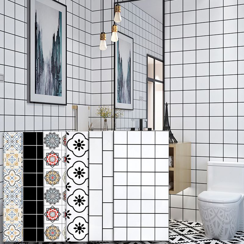 Contemporary Wallpaper Single Tile Bathroom Wallpaper with Rectangle Shape Clearhalo 'Flooring 'Home Improvement' 'home_improvement' 'home_improvement_peel_stick_blacksplash' 'Peel & Stick Backsplash Tile' 'peel_stick_blacksplash' 'Walls & Ceilings' Walls and Ceiling' 1200x1200_0d237aa1-77f0-4746-800d-edf866ca7dc2