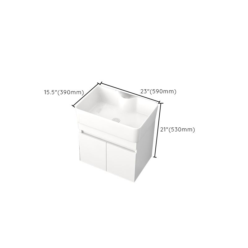 Rectangular Single Sink Bathroom Vanity Modern White Wall Mount Vanity Set Clearhalo 'Bathroom Remodel & Bathroom Fixtures' 'Bathroom Vanities' 'bathroom_vanities' 'Home Improvement' 'home_improvement' 'home_improvement_bathroom_vanities' 1200x1200_0d261296-4708-4be5-b3ba-98be8d1806a5