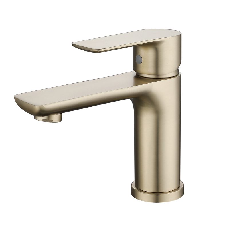 Modern Brass Basin Faucet Single Hole Bathroom Faucet Lever Handle Sink Faucet Clearhalo 'Bathroom Remodel & Bathroom Fixtures' 'Bathroom Sink Faucets' 'Bathroom Sinks & Faucet Components' 'bathroom_sink_faucets' 'Home Improvement' 'home_improvement' 'home_improvement_bathroom_sink_faucets' 1200x1200_0d2c590c-e91e-4613-84b1-4dedbec57ff6