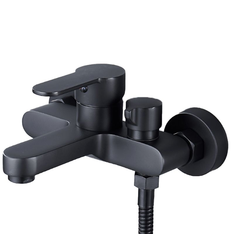 Modern Tub Faucet Lever Handle Wall Mount Fixed Bathtub Faucet Clearhalo 'Bathroom Remodel & Bathroom Fixtures' 'Bathtub Faucets' 'bathtub_faucets' 'Home Improvement' 'home_improvement' 'home_improvement_bathtub_faucets' 1200x1200_0d2f8ed6-2a0b-4273-ad46-6c882e680bad