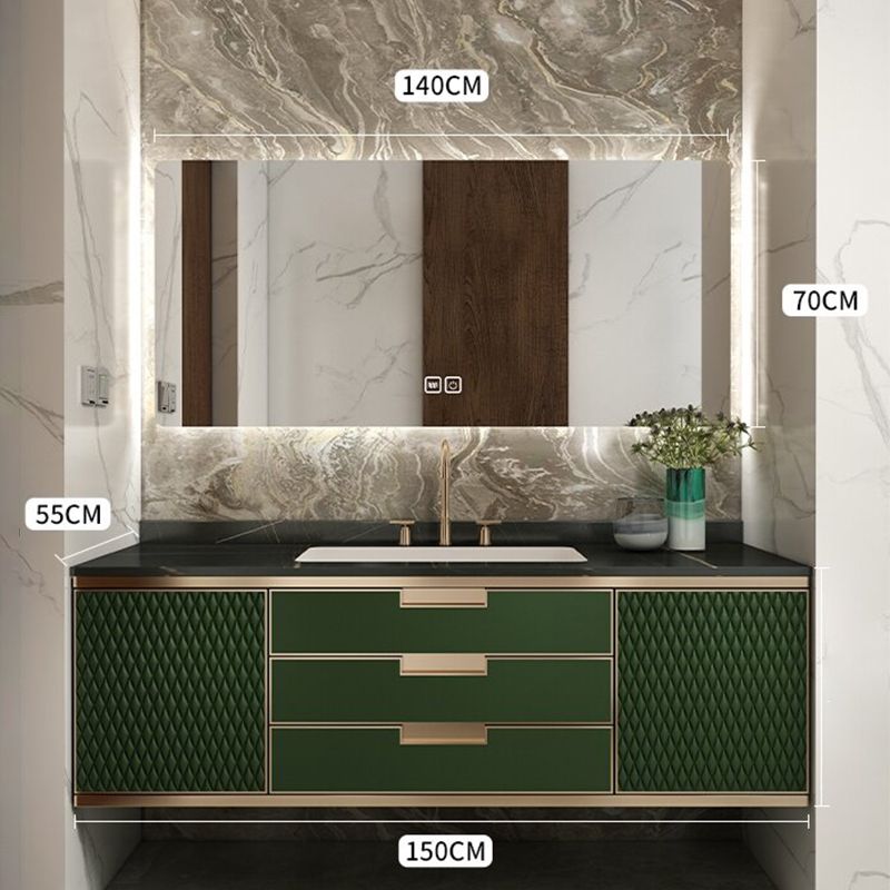 Gorgeous Green Sink Vanity Wall Mount Wooden Bathroom Vanity with Drawers Clearhalo 'Bathroom Remodel & Bathroom Fixtures' 'Bathroom Vanities' 'bathroom_vanities' 'Home Improvement' 'home_improvement' 'home_improvement_bathroom_vanities' 1200x1200_0d3dbfa9-44ce-48a2-90b9-ac87ce7ba5a1
