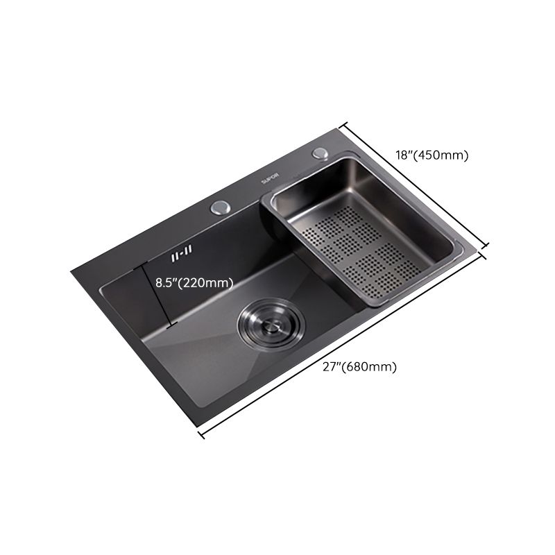 Kitchen Sink Ceramic Rectangular Faucet Pull-out Black Kitchen Sink Clearhalo 'Home Improvement' 'home_improvement' 'home_improvement_kitchen_sinks' 'Kitchen Remodel & Kitchen Fixtures' 'Kitchen Sinks & Faucet Components' 'Kitchen Sinks' 'kitchen_sinks' 1200x1200_0d55643c-a485-4be3-b301-fe252903d4b4