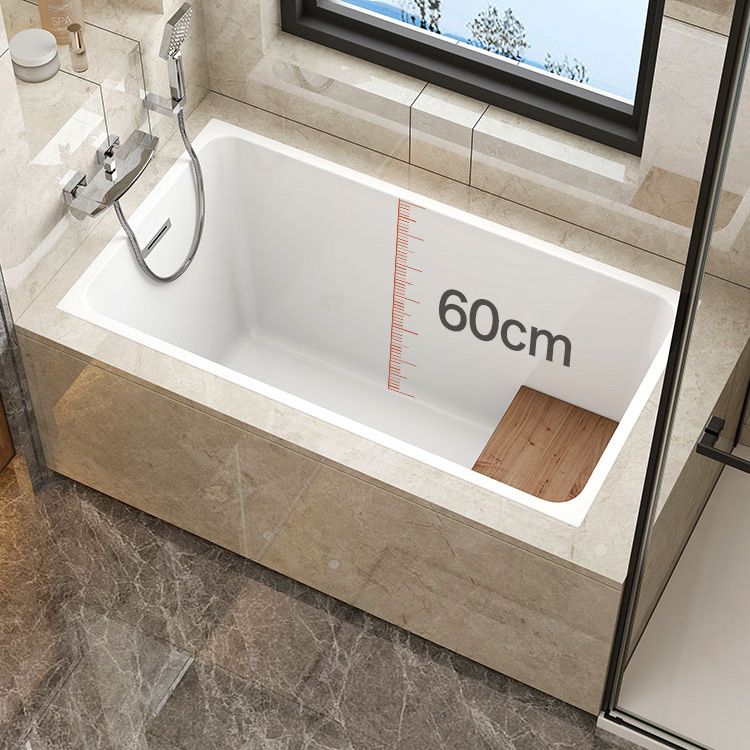 Rectangular Drop-in Acrylic Bathtub White Modern Back to Wall Bathtub Clearhalo 'Bathroom Remodel & Bathroom Fixtures' 'Bathtubs' 'Home Improvement' 'home_improvement' 'home_improvement_bathtubs' 'Showers & Bathtubs' 1200x1200_0d5623ad-1c42-4878-bc8c-e37d8bfe8b42