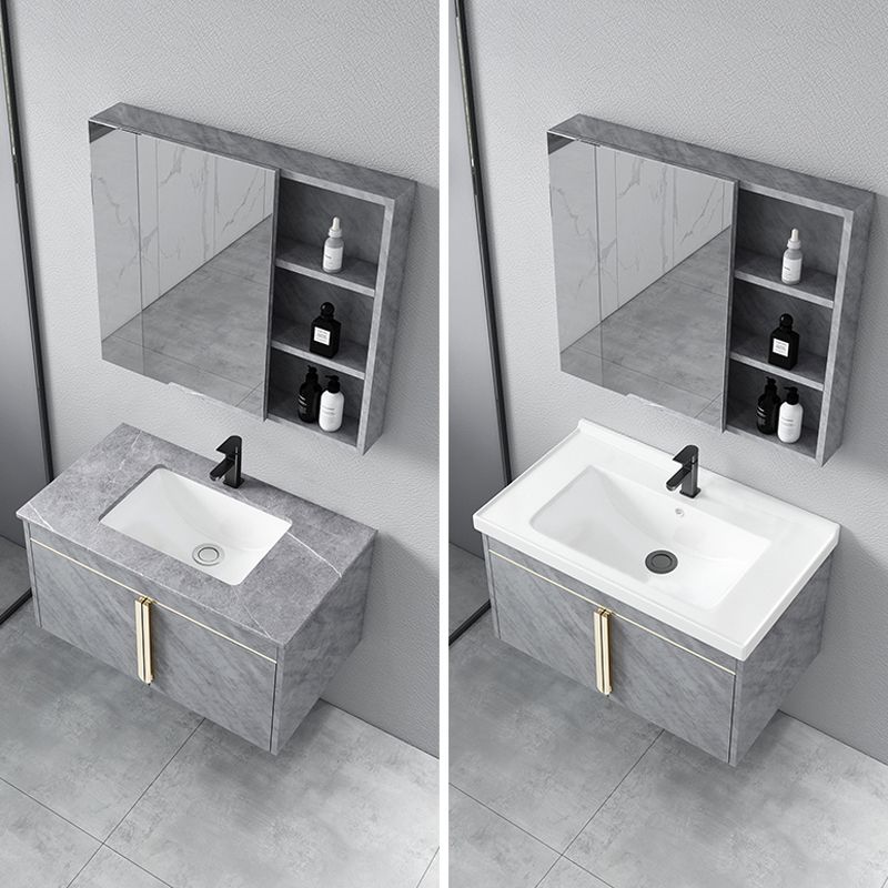 Contemporary Sink Vanity Mirror Cabinet Wall Mount Vanity Cabinet with Storage Shelving Clearhalo 'Bathroom Remodel & Bathroom Fixtures' 'Bathroom Vanities' 'bathroom_vanities' 'Home Improvement' 'home_improvement' 'home_improvement_bathroom_vanities' 1200x1200_0d76a01b-e1f5-4288-8e3f-8fb4ff5955c6