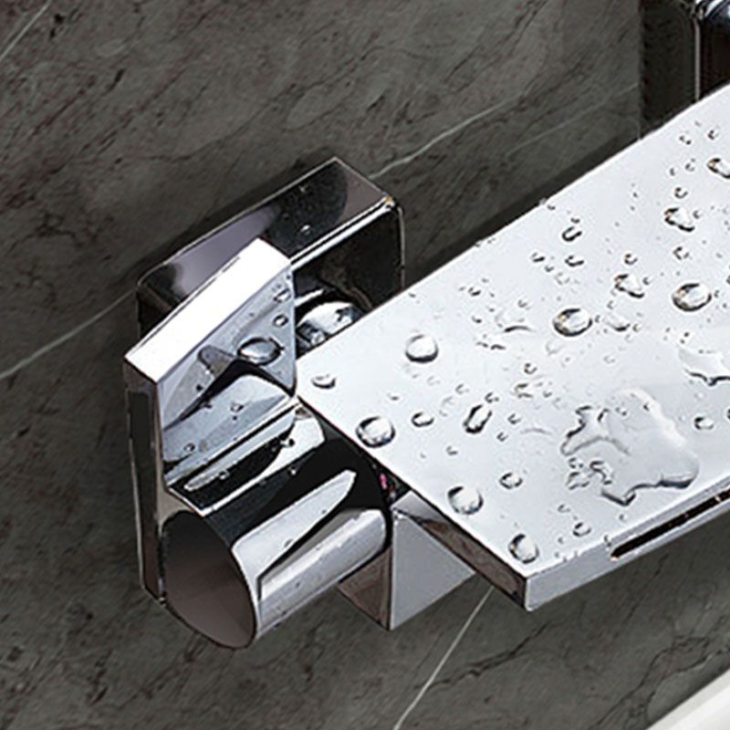 Modern Waterfall Bath Faucet Solid Color Wall Mounted Bathroom Faucet Clearhalo 'Bathroom Remodel & Bathroom Fixtures' 'Bathtub Faucets' 'bathtub_faucets' 'Home Improvement' 'home_improvement' 'home_improvement_bathtub_faucets' 1200x1200_0d7e4683-08c6-40d6-a139-0dd8c1c9564a