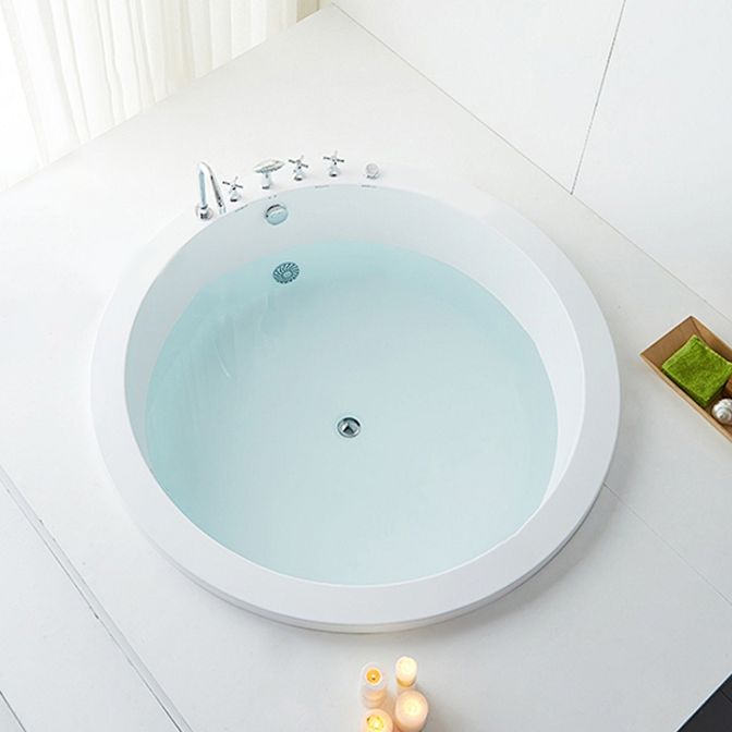 Modern Round Bath Acrylic Soaking White Back to Wall Drop-in Bathtub Clearhalo 'Bathroom Remodel & Bathroom Fixtures' 'Bathtubs' 'Home Improvement' 'home_improvement' 'home_improvement_bathtubs' 'Showers & Bathtubs' 1200x1200_0d9e48fd-7fdf-4fa5-b933-742a3816e644