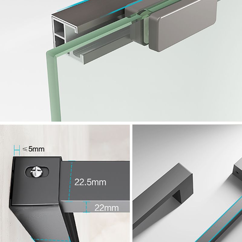 Silver Single Sliding Shower Bath Door Metal Semi-Frameless Shower Door Clearhalo 'Bathroom Remodel & Bathroom Fixtures' 'Home Improvement' 'home_improvement' 'home_improvement_shower_tub_doors' 'Shower and Tub Doors' 'shower_tub_doors' 'Showers & Bathtubs' 1200x1200_0db57e0a-4048-4749-9692-2f2f5c7f1883