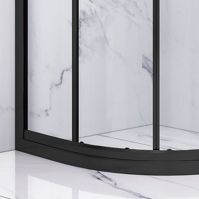 Transparent Pivot Shower Bath Door Silver and Black Frame Shower Door Clearhalo 'Bathroom Remodel & Bathroom Fixtures' 'Home Improvement' 'home_improvement' 'home_improvement_shower_tub_doors' 'Shower and Tub Doors' 'shower_tub_doors' 'Showers & Bathtubs' 1200x1200_0dc07d14-a845-4970-8a6d-5cf2a7f304af