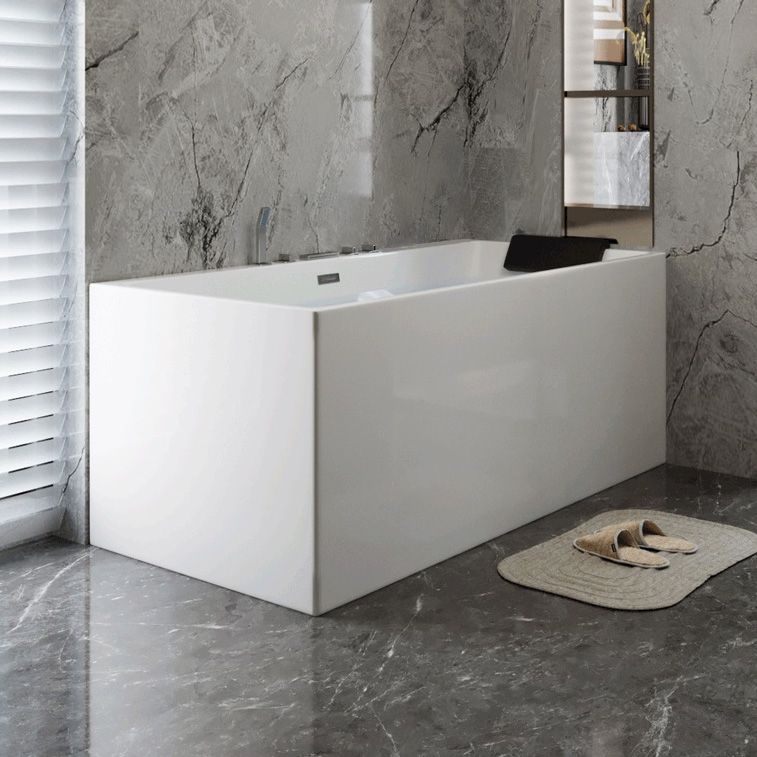 Modern Freestanding Rectangular Bath Acrylic White Soaking Bathtub Clearhalo 'Bathroom Remodel & Bathroom Fixtures' 'Bathtubs' 'Home Improvement' 'home_improvement' 'home_improvement_bathtubs' 'Showers & Bathtubs' 1200x1200_0dc603f7-beb3-45b5-bdbc-2c1ef8e19d46
