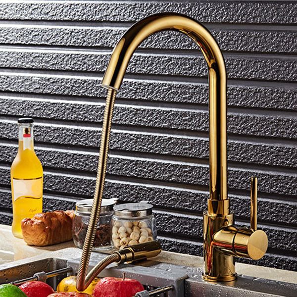Single Hole Kitchen Faucet Metal Pull down Sprayer Kitchen Faucet with Lever Handle Clearhalo 'Home Improvement' 'home_improvement' 'home_improvement_kitchen_faucets' 'Kitchen Faucets' 'Kitchen Remodel & Kitchen Fixtures' 'Kitchen Sinks & Faucet Components' 'kitchen_faucets' 1200x1200_0dc7e8c3-d01d-4384-8274-3a79660d047c