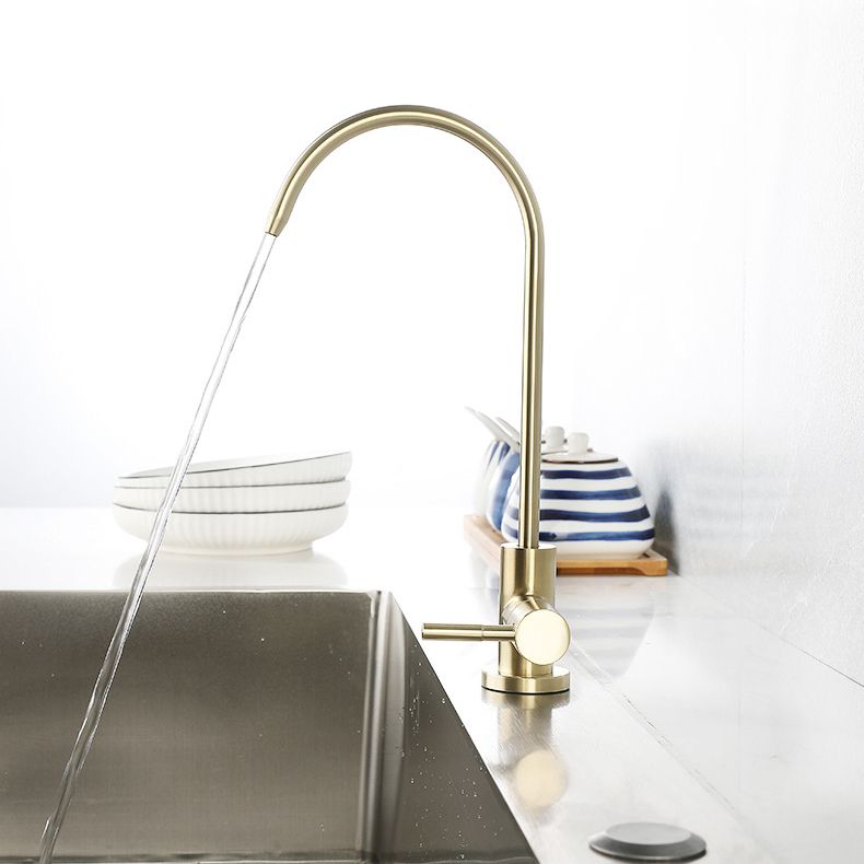 Contemporary Single Handle Kitchen Faucet Pull Down 1-Hold Bar Faucet with No Sensor Clearhalo 'Home Improvement' 'home_improvement' 'home_improvement_kitchen_faucets' 'Kitchen Faucets' 'Kitchen Remodel & Kitchen Fixtures' 'Kitchen Sinks & Faucet Components' 'kitchen_faucets' 1200x1200_0dd43cda-fd88-43e1-87fa-c6a9811246f1