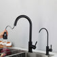 Kitchen Faucet Cold and Hot Controlled Rod Handle Stainless Black Kitchen Faucet Clearhalo 'Home Improvement' 'home_improvement' 'home_improvement_kitchen_faucets' 'Kitchen Faucets' 'Kitchen Remodel & Kitchen Fixtures' 'Kitchen Sinks & Faucet Components' 'kitchen_faucets' 1200x1200_0dd92f27-aedb-4311-8498-c92bf1b852af