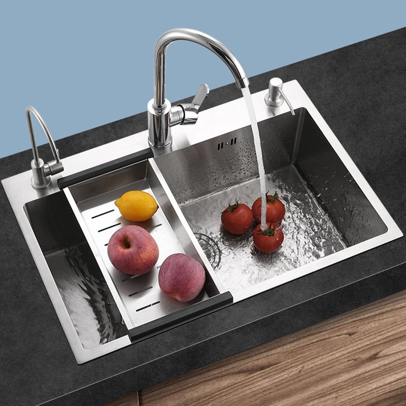 Contemporary Kitchen Sink Corrosion Resistant Kitchen Sink with Faucet Clearhalo 'Home Improvement' 'home_improvement' 'home_improvement_kitchen_sinks' 'Kitchen Remodel & Kitchen Fixtures' 'Kitchen Sinks & Faucet Components' 'Kitchen Sinks' 'kitchen_sinks' 1200x1200_0dee5a87-57e2-46ef-9978-b51d2d9d7681