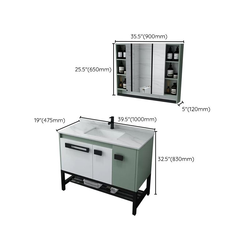 Modern Bathroom Sink Vanity Freestanding Vanity Set with Mirror Clearhalo 'Bathroom Remodel & Bathroom Fixtures' 'Bathroom Vanities' 'bathroom_vanities' 'Home Improvement' 'home_improvement' 'home_improvement_bathroom_vanities' 1200x1200_0df333a2-d505-46e5-9d64-09f33f51e94a