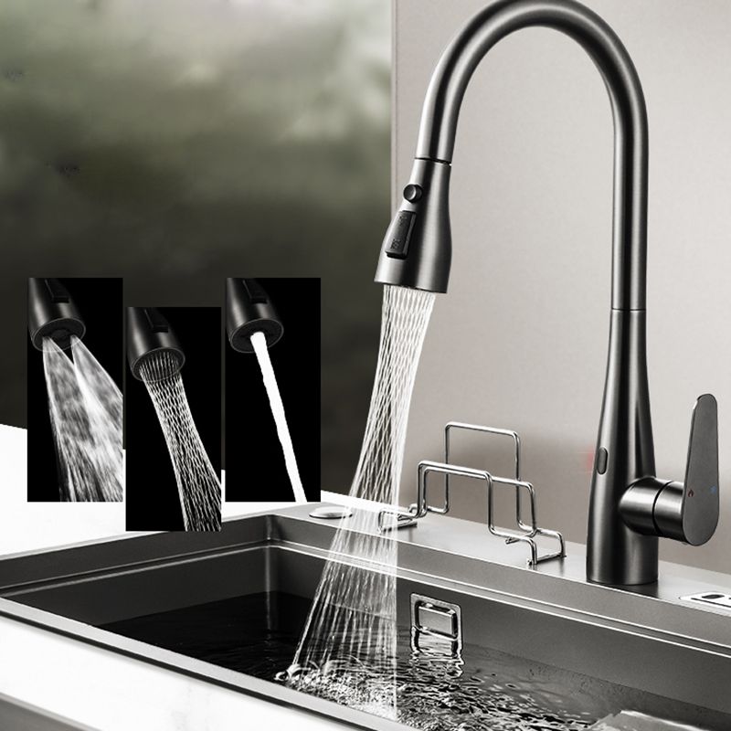 Modern Style Kitchen Sink Stainless Steel 1 Holes Kitchen Sink with Soap Dispenser Clearhalo 'Home Improvement' 'home_improvement' 'home_improvement_kitchen_sinks' 'Kitchen Remodel & Kitchen Fixtures' 'Kitchen Sinks & Faucet Components' 'Kitchen Sinks' 'kitchen_sinks' 1200x1200_0df53f31-8256-41e2-8187-ab0b5ac17b3d