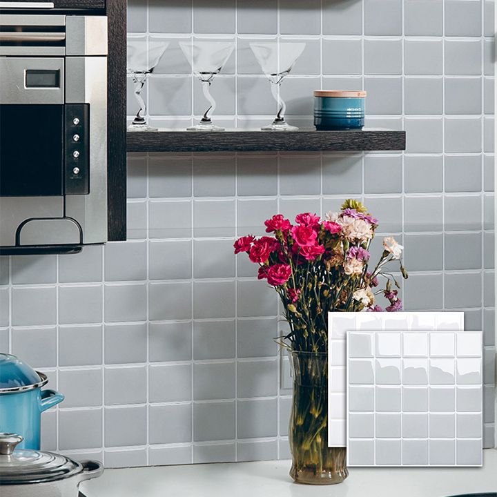 White Mosaic Peel & Stick Tile Water-resistant Kitchen Backsplash Wallpaper Clearhalo 'Flooring 'Home Improvement' 'home_improvement' 'home_improvement_peel_stick_blacksplash' 'Peel & Stick Backsplash Tile' 'peel_stick_blacksplash' 'Walls & Ceilings' Walls and Ceiling' 1200x1200_0df7d721-e974-4064-ba8f-e13d12a96e0f