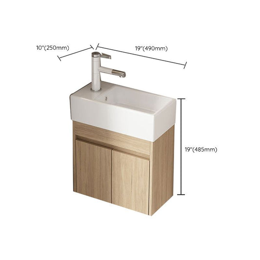 Basic Wooden Sink Vanity Wall-Mounted Vanity Cabinet with Mirror Cabinet Clearhalo 'Bathroom Remodel & Bathroom Fixtures' 'Bathroom Vanities' 'bathroom_vanities' 'Home Improvement' 'home_improvement' 'home_improvement_bathroom_vanities' 1200x1200_0e22c6a4-d2fb-48d9-abe9-11a2df5a0f2a