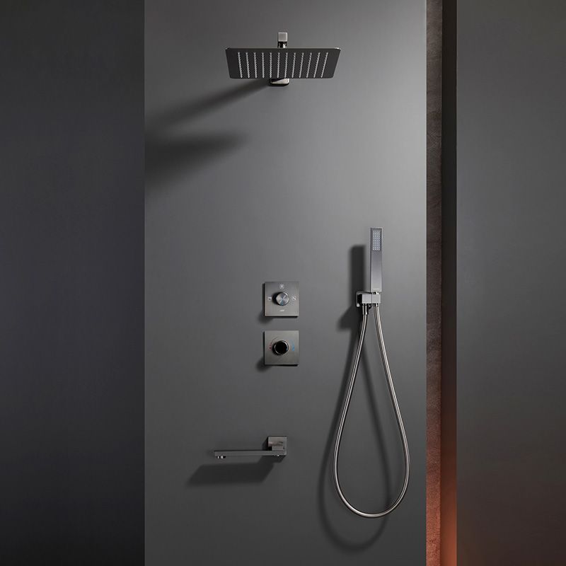 Modern Solid Color Shower Set Adjustable Spray Pattern Shower Head Combo Clearhalo 'Bathroom Remodel & Bathroom Fixtures' 'Home Improvement' 'home_improvement' 'home_improvement_shower_faucets' 'Shower Faucets & Systems' 'shower_faucets' 'Showers & Bathtubs Plumbing' 'Showers & Bathtubs' 1200x1200_0e2422ae-918a-479a-98bd-3a172c5fe438