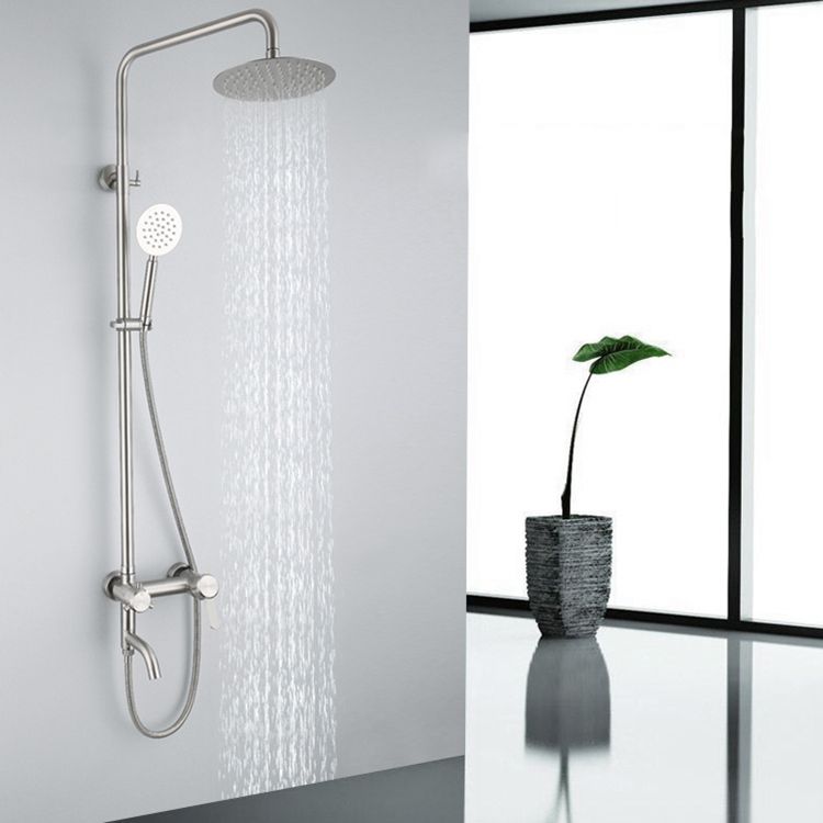 Modern Shower System Stainless Steel Adjustable Shower Head Shower Trim Clearhalo 'Bathroom Remodel & Bathroom Fixtures' 'Home Improvement' 'home_improvement' 'home_improvement_shower_faucets' 'Shower Faucets & Systems' 'shower_faucets' 'Showers & Bathtubs Plumbing' 'Showers & Bathtubs' 1200x1200_0e3338a4-187c-499a-9b5a-4958b7acadeb