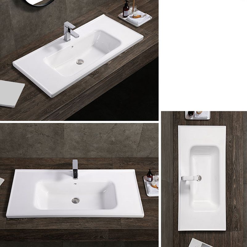 Modern White Bathroom Sink Rectangular Ceramic Bathroom Sink Clearhalo 'Bathroom Remodel & Bathroom Fixtures' 'Bathroom Sinks & Faucet Components' 'Bathroom Sinks' 'bathroom_sink' 'Home Improvement' 'home_improvement' 'home_improvement_bathroom_sink' 1200x1200_0e445dee-301f-4213-8ea0-3d31238decfc