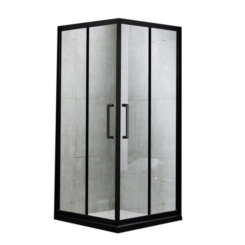 Tempered Glass Framed Shower Enclosure Clear Black Shower Stall Clearhalo 'Bathroom Remodel & Bathroom Fixtures' 'Home Improvement' 'home_improvement' 'home_improvement_shower_stalls_enclosures' 'Shower Stalls & Enclosures' 'shower_stalls_enclosures' 'Showers & Bathtubs' 1200x1200_0e49ecb1-5ee9-4dd5-b5ef-fb390251acdd