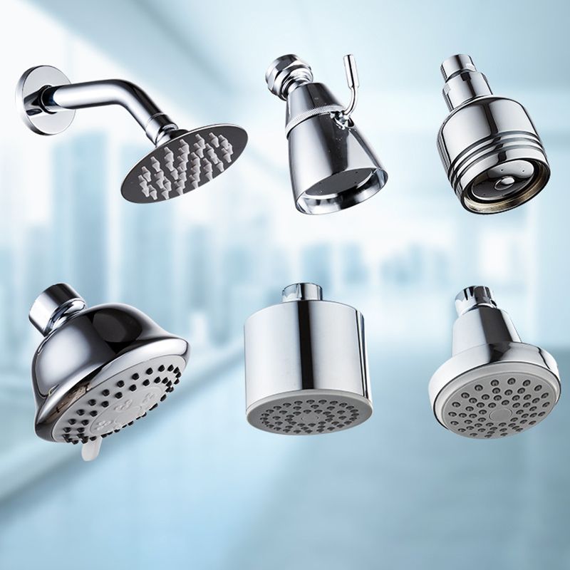 Round Stainless Steel Showerhead in Silver Wall-Mount Showerhead Clearhalo 'Bathroom Remodel & Bathroom Fixtures' 'Home Improvement' 'home_improvement' 'home_improvement_shower_heads' 'Shower Heads' 'shower_heads' 'Showers & Bathtubs Plumbing' 'Showers & Bathtubs' 1200x1200_0e6395a5-d606-4a07-a0ba-432d083f8797