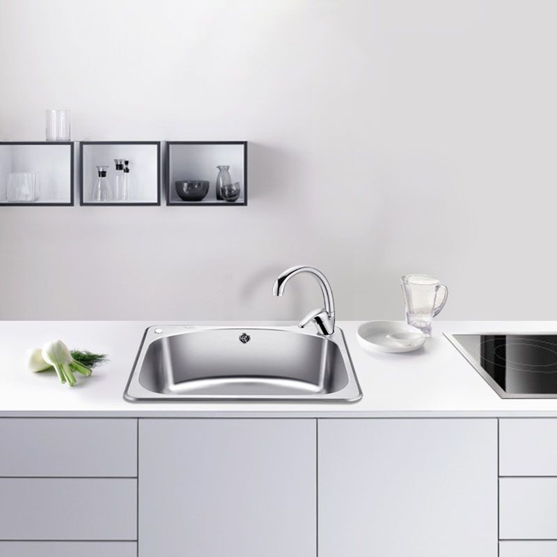Modern Stainless Steel Kitchen Sink Single Bowl Sink with Basket Strainer Clearhalo 'Home Improvement' 'home_improvement' 'home_improvement_kitchen_sinks' 'Kitchen Remodel & Kitchen Fixtures' 'Kitchen Sinks & Faucet Components' 'Kitchen Sinks' 'kitchen_sinks' 1200x1200_0e7649e1-b872-4b6d-957e-4b768b1bd8fb