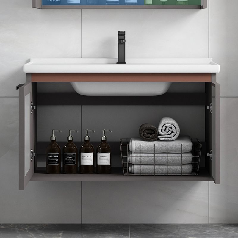 Modern Rectangular Bathroom Vanity Metal Frame Single-Sink Sink Vanity Clearhalo 'Bathroom Remodel & Bathroom Fixtures' 'Bathroom Vanities' 'bathroom_vanities' 'Home Improvement' 'home_improvement' 'home_improvement_bathroom_vanities' 1200x1200_0e8ebba6-5884-446d-a8b2-c999bd7ca4d1