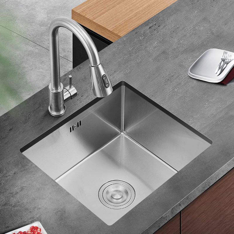 Contemporary Style Kitchen Sink Stainless Steel Kitchen Sink with Drain Assembly Clearhalo 'Home Improvement' 'home_improvement' 'home_improvement_kitchen_sinks' 'Kitchen Remodel & Kitchen Fixtures' 'Kitchen Sinks & Faucet Components' 'Kitchen Sinks' 'kitchen_sinks' 1200x1200_0e929e22-b20d-4986-9072-d38460fd505d