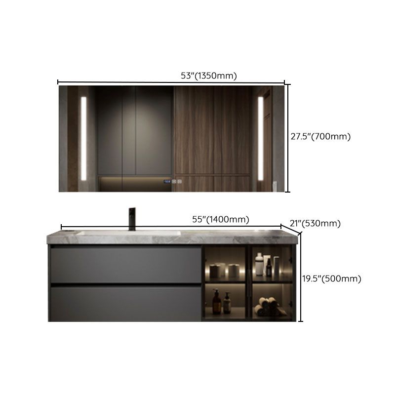 Metal Grey Modern Wall Mount Sink Vanity with Mirror for Bathroom Clearhalo 'Bathroom Remodel & Bathroom Fixtures' 'Bathroom Vanities' 'bathroom_vanities' 'Home Improvement' 'home_improvement' 'home_improvement_bathroom_vanities' 1200x1200_0e92d639-49c1-4ee8-9730-ec2927ccf04a