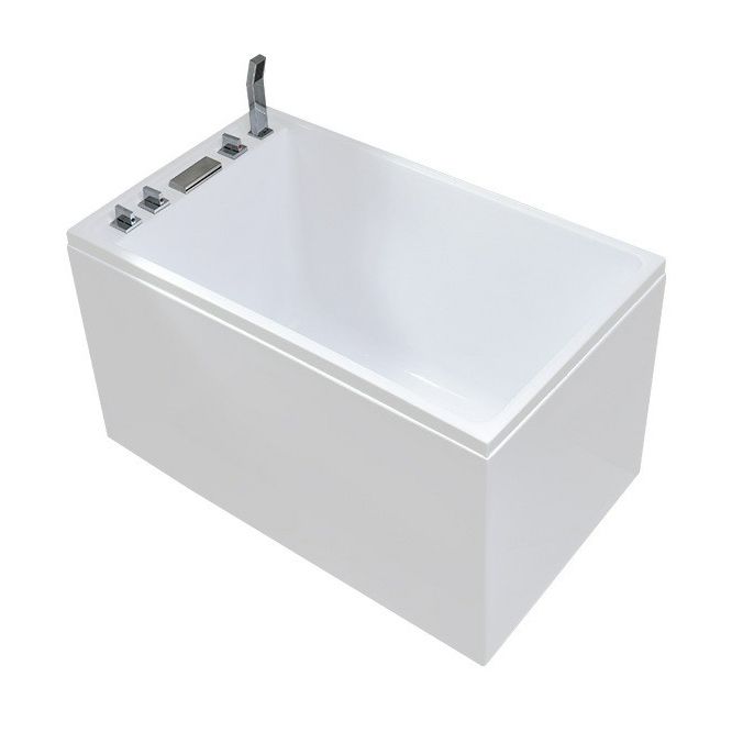 Modern Stand Alone White Bath Acrylic Rectangular Soaking Bathtub Clearhalo 'Bathroom Remodel & Bathroom Fixtures' 'Bathtubs' 'Home Improvement' 'home_improvement' 'home_improvement_bathtubs' 'Showers & Bathtubs' 1200x1200_0ea155c7-3468-4824-99b9-d2022421540e