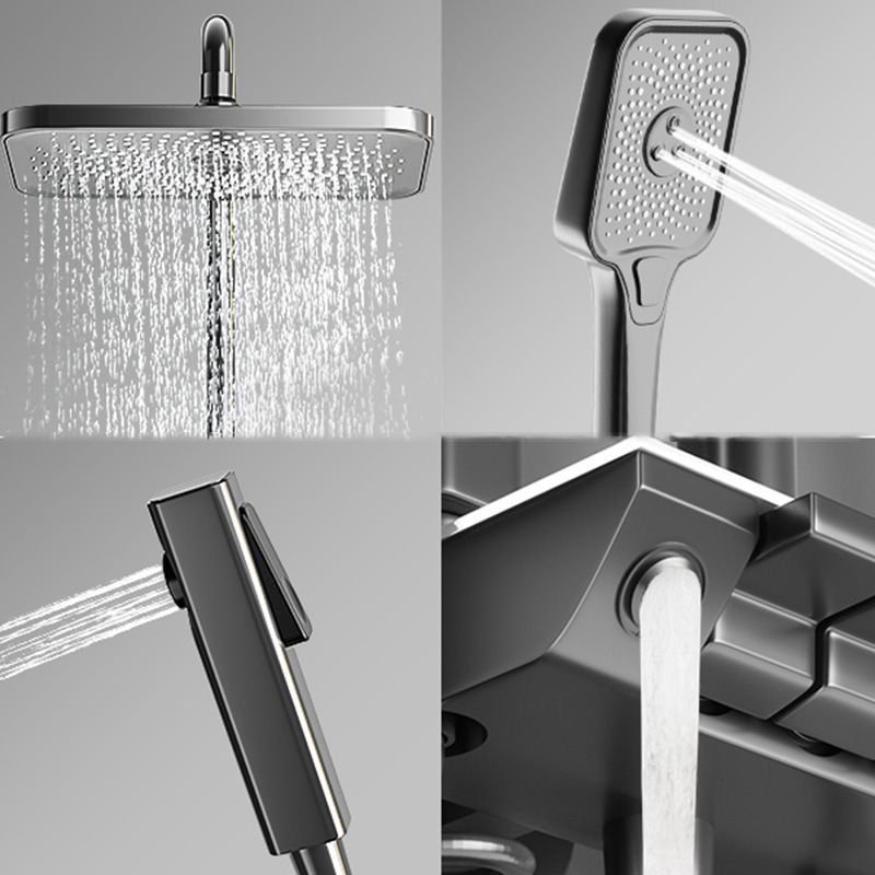Modern Shower System Push Button Handle Wall Mounted Shower Head Combo Clearhalo 'Bathroom Remodel & Bathroom Fixtures' 'Home Improvement' 'home_improvement' 'home_improvement_shower_faucets' 'Shower Faucets & Systems' 'shower_faucets' 'Showers & Bathtubs Plumbing' 'Showers & Bathtubs' 1200x1200_0eae9fc6-484d-494f-a9a3-c8fdffe9fe46