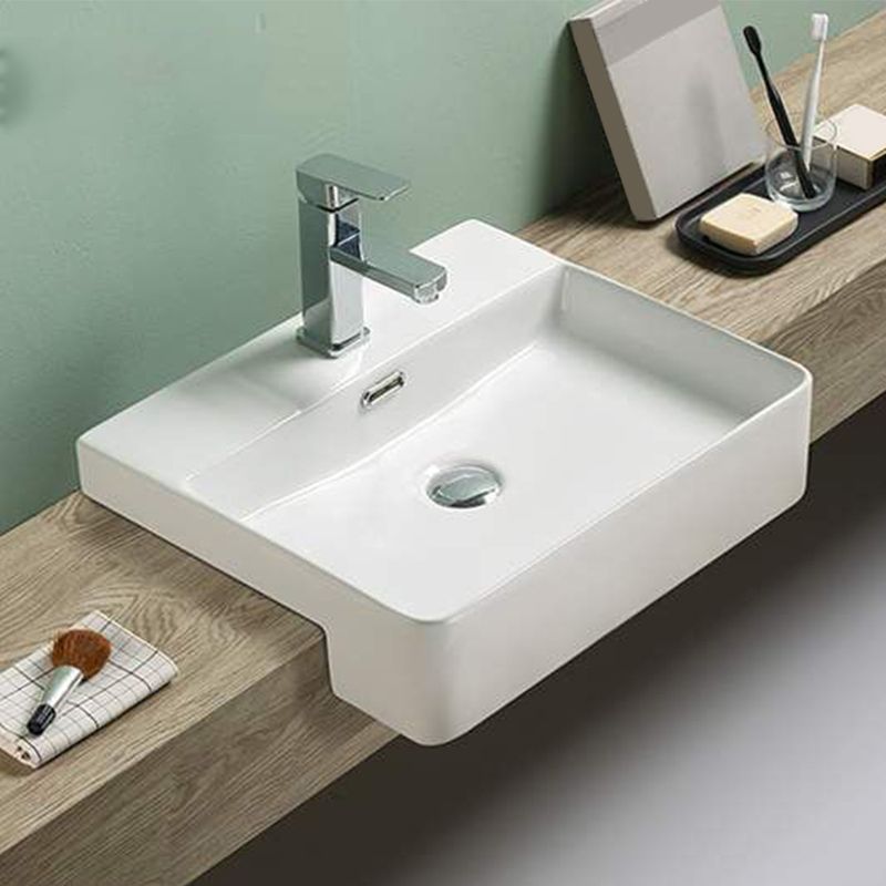 Modern Porcelain Bathroom Sink Rectangular Vessel Lavatory Sink Clearhalo 'Bathroom Remodel & Bathroom Fixtures' 'Bathroom Sinks & Faucet Components' 'Bathroom Sinks' 'bathroom_sink' 'Home Improvement' 'home_improvement' 'home_improvement_bathroom_sink' 1200x1200_0ebb7470-3a15-4e19-9581-71fed226724c