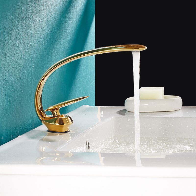 Luxury Single Handle Sink Faucet Brass Bathroom Gooseneck Faucet Clearhalo 'Bathroom Remodel & Bathroom Fixtures' 'Bathroom Sink Faucets' 'Bathroom Sinks & Faucet Components' 'bathroom_sink_faucets' 'Home Improvement' 'home_improvement' 'home_improvement_bathroom_sink_faucets' 1200x1200_0ec55a9e-d8e0-4214-b77b-5734841034c4