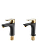 Black-Gold Vessel Sink Faucet Lever Handle Low Arc Vessel Faucet Clearhalo 'Bathroom Remodel & Bathroom Fixtures' 'Bathroom Sink Faucets' 'Bathroom Sinks & Faucet Components' 'bathroom_sink_faucets' 'Home Improvement' 'home_improvement' 'home_improvement_bathroom_sink_faucets' 1200x1200_0ec760a5-1bb1-43f4-9000-41f2c650a089