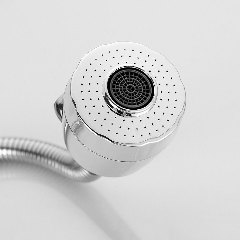 Contemporary Single Handle Kitchen Faucet Pull-down Wall-mounted Faucet in Chrome Clearhalo 'Home Improvement' 'home_improvement' 'home_improvement_kitchen_faucets' 'Kitchen Faucets' 'Kitchen Remodel & Kitchen Fixtures' 'Kitchen Sinks & Faucet Components' 'kitchen_faucets' 1200x1200_0ed3bdf8-32a9-47ce-b9b9-960b797fe21d