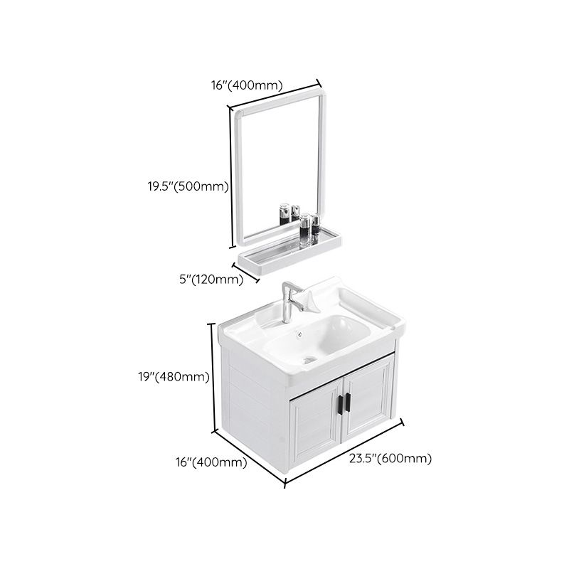 Wall Mount Modern White Bathroom Sink Vanity with Doors Sink Clearhalo 'Bathroom Remodel & Bathroom Fixtures' 'Bathroom Vanities' 'bathroom_vanities' 'Home Improvement' 'home_improvement' 'home_improvement_bathroom_vanities' 1200x1200_0ee32891-60ae-4bbc-8e69-3238ccd424ec