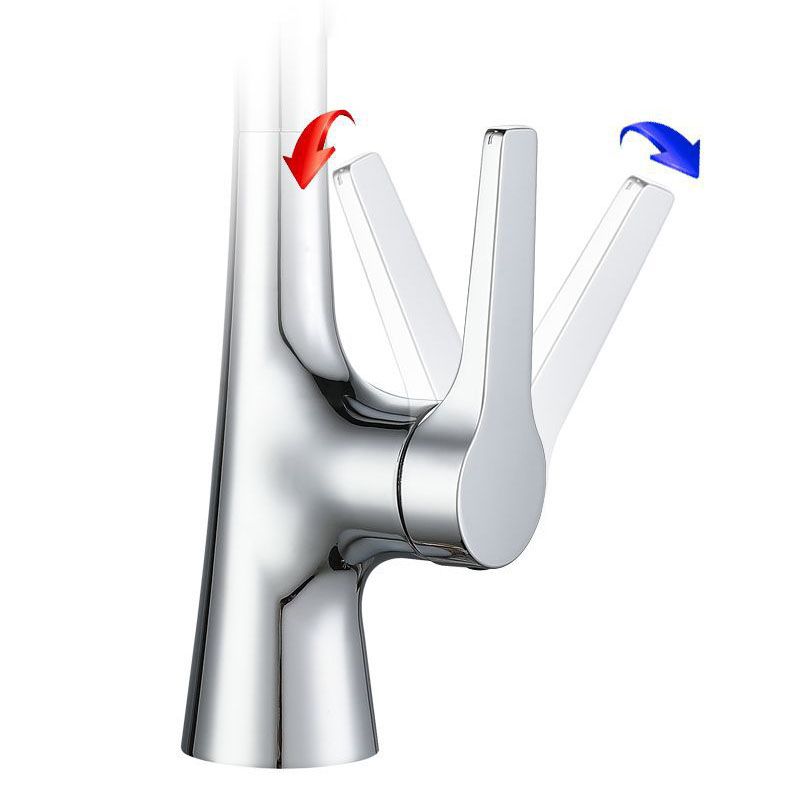 Contemporary Single Handle Standard Kitchen Faucet Pull Down 1-Hold Faucet Clearhalo 'Home Improvement' 'home_improvement' 'home_improvement_kitchen_faucets' 'Kitchen Faucets' 'Kitchen Remodel & Kitchen Fixtures' 'Kitchen Sinks & Faucet Components' 'kitchen_faucets' 1200x1200_0ee6f33f-fe90-411a-9874-23b0316675da