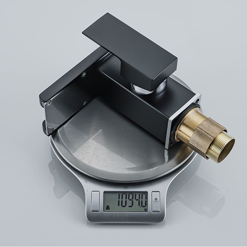 Waterfall Spout Vessel Sink Faucet Square Lever Handle with LED Three-Color Light Clearhalo 'Bathroom Remodel & Bathroom Fixtures' 'Bathroom Sink Faucets' 'Bathroom Sinks & Faucet Components' 'bathroom_sink_faucets' 'Home Improvement' 'home_improvement' 'home_improvement_bathroom_sink_faucets' 1200x1200_0ee7eaa8-5161-475b-aea3-601c2a47a539