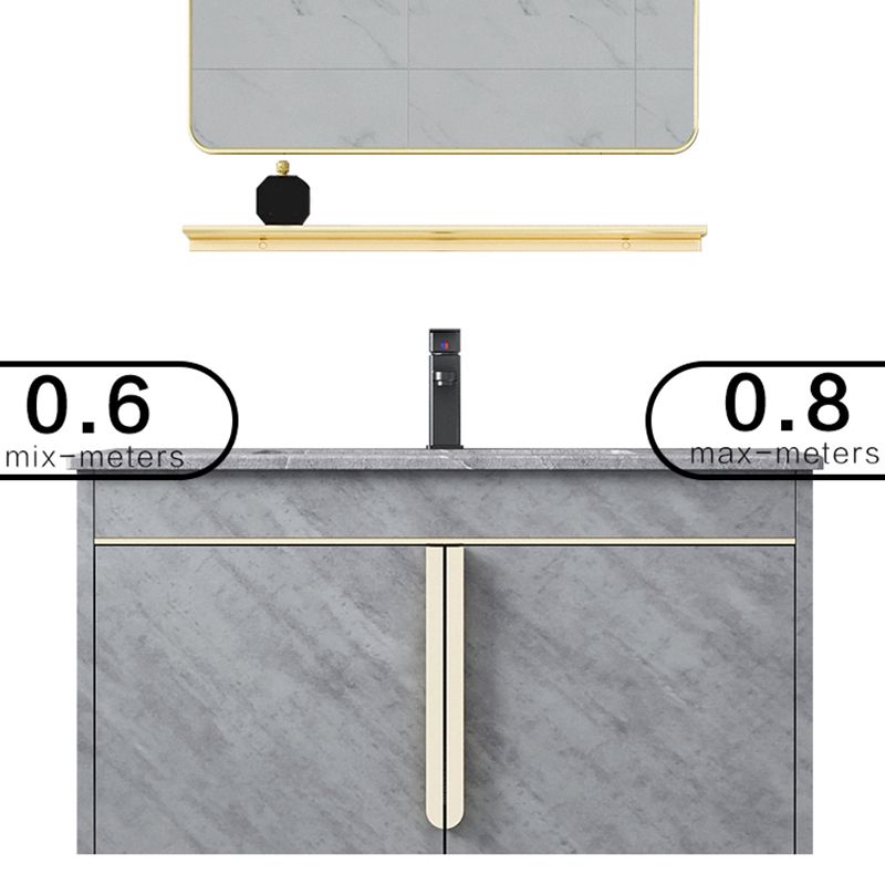 Glam Sink Vanity Wall-Mounted 2 Doors Rectangle Single Bathroom Sink Vanity with Mirror Clearhalo 'Bathroom Remodel & Bathroom Fixtures' 'Bathroom Vanities' 'bathroom_vanities' 'Home Improvement' 'home_improvement' 'home_improvement_bathroom_vanities' 1200x1200_0ef6aeab-5af0-4984-8fec-8e5d9c73a959