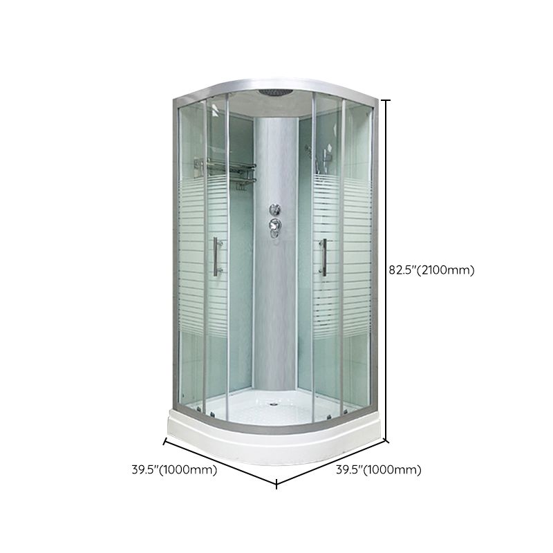 Contemporary Round Shower Stall Striped Framed Shower Stall with Ceiling Clearhalo 'Bathroom Remodel & Bathroom Fixtures' 'Home Improvement' 'home_improvement' 'home_improvement_shower_stalls_enclosures' 'Shower Stalls & Enclosures' 'shower_stalls_enclosures' 'Showers & Bathtubs' 1200x1200_0f31e883-df96-4174-9ca9-5951ca16474a