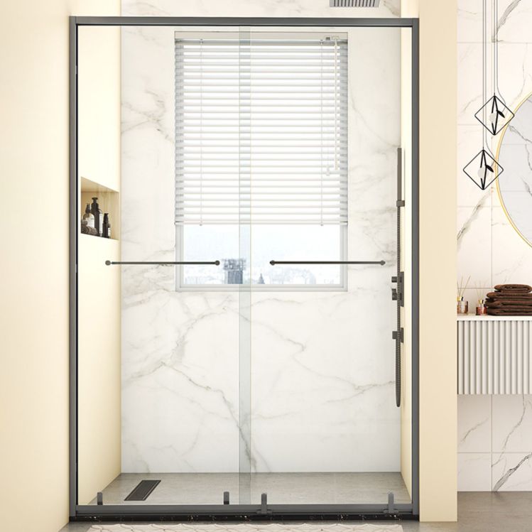 Tempered Shower Bath Door Double Sliding Shower Door with 2 Handle Clearhalo 'Bathroom Remodel & Bathroom Fixtures' 'Home Improvement' 'home_improvement' 'home_improvement_shower_tub_doors' 'Shower and Tub Doors' 'shower_tub_doors' 'Showers & Bathtubs' 1200x1200_0f322ded-8346-4485-829a-4beb51979075